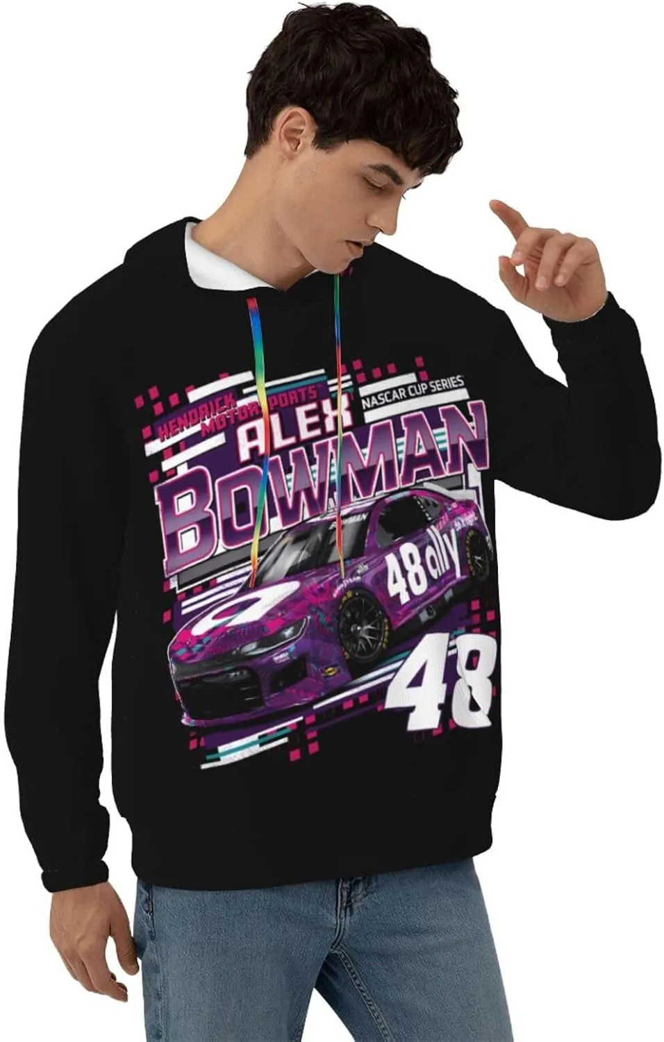 Alex Bowman 48 Men's Pullover Hoodie Casual Hooded Sweatshirt Best Hoodies Sportswear Tracksuit
