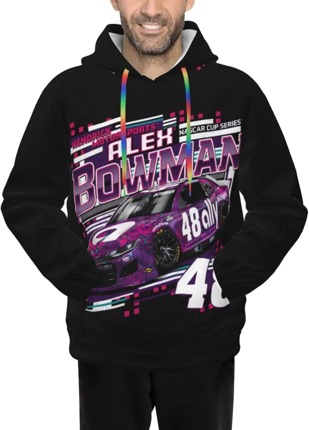 Alex Bowman 48 Men's Pullover Hoodie Casual Hooded Sweatshirt Best Hoodies Sportswear Tracksuit