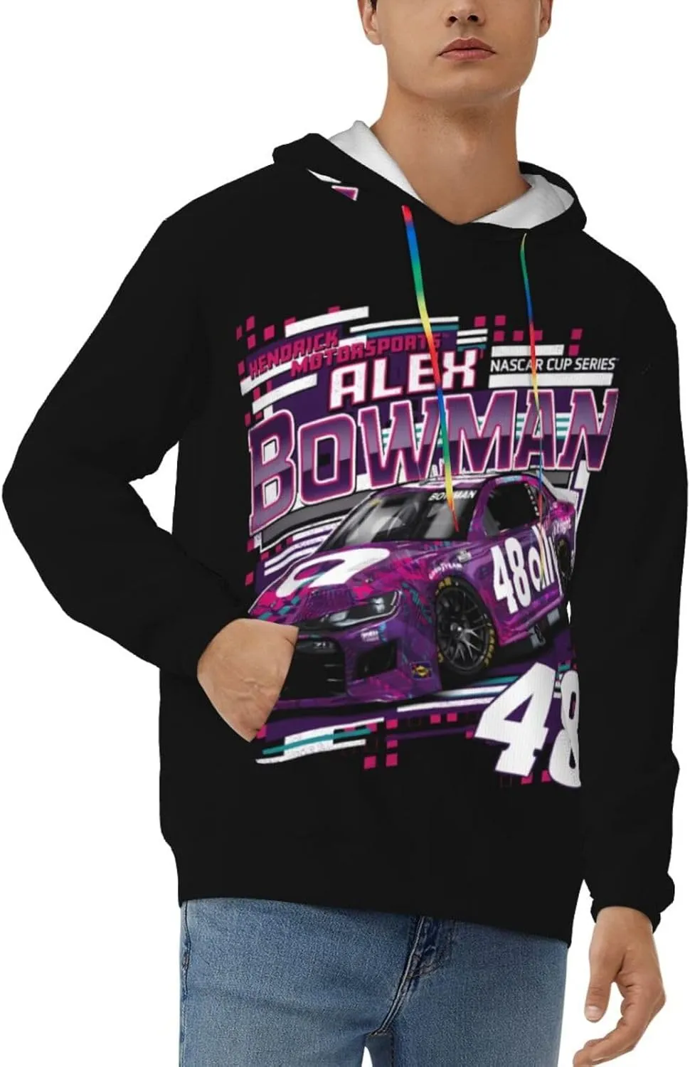 Alex Bowman 48 Men's Pullover Hoodie Casual Hooded Sweatshirt Best Hoodies Sportswear Tracksuit
