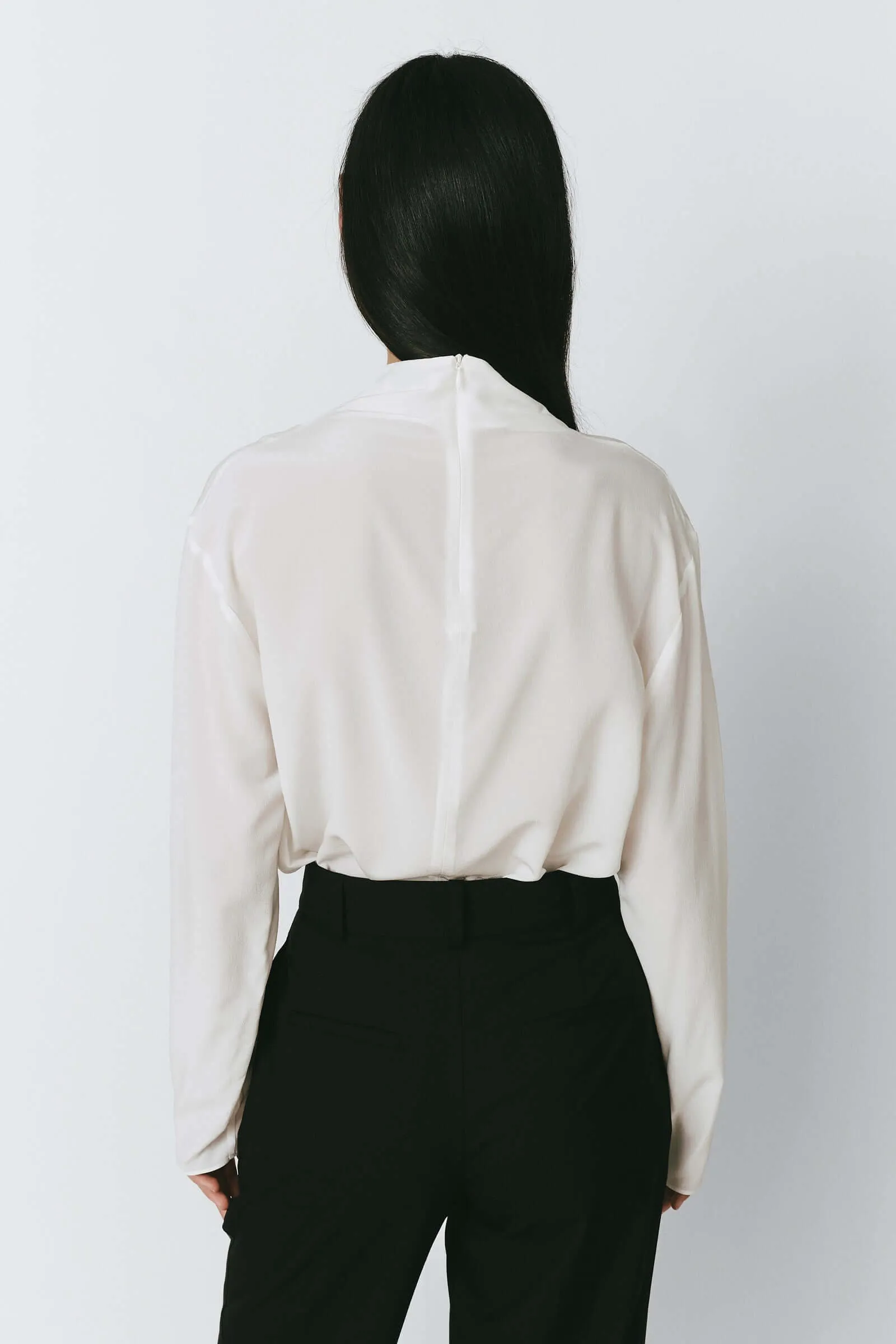 Allard Mock Neck Silk Top