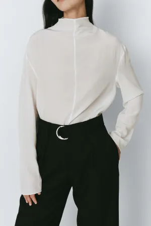 Allard Mock Neck Silk Top