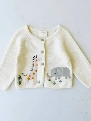 Animal Safari Knit Cardigan - Natural