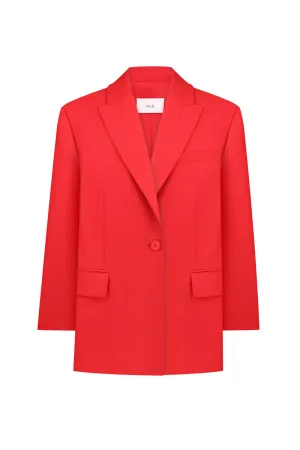 ANTHURIUM RED OVERSIZED BLAZER