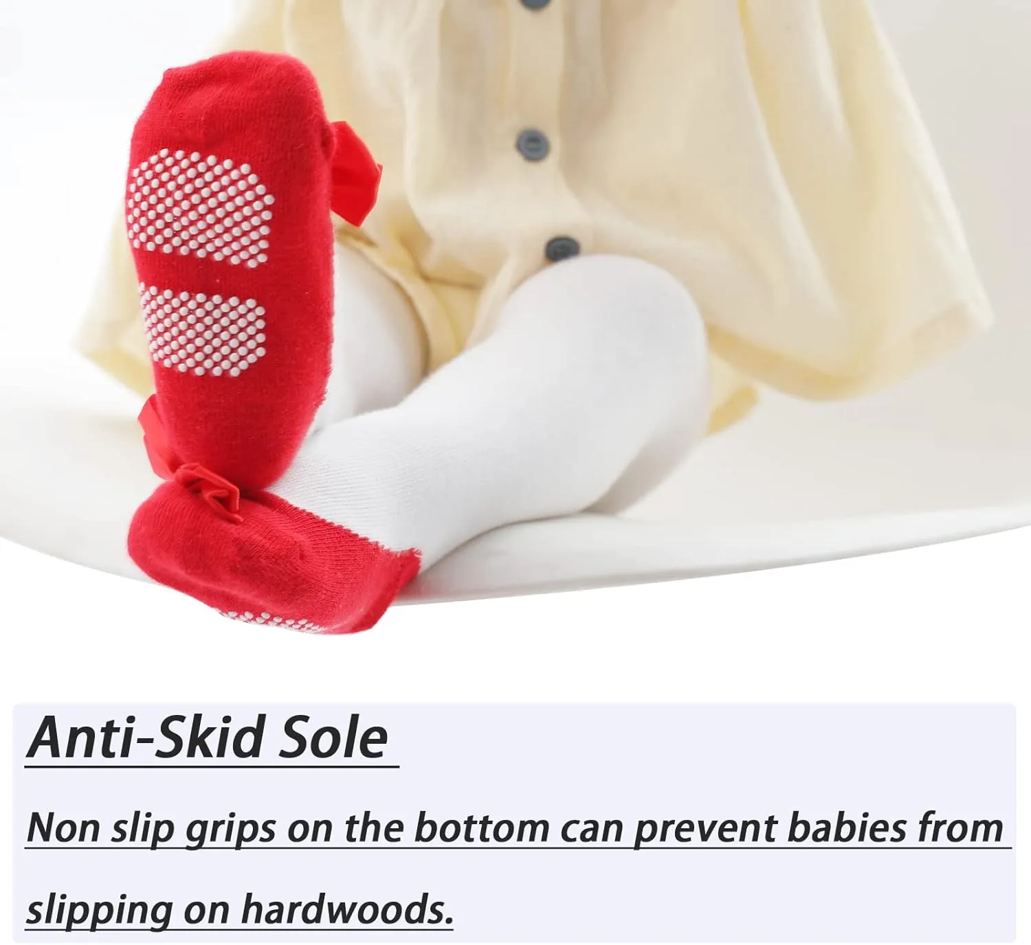 Baby Tights Non Slip Baby Girl Tights Plain/Shoe-Look Leggings Seamless Pantyhose Warm Cotton Leggings Non-Skid