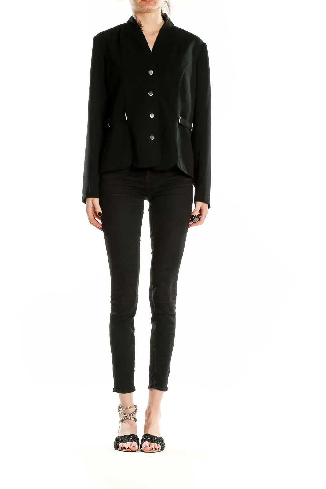 Black Classic Polyester Blazer