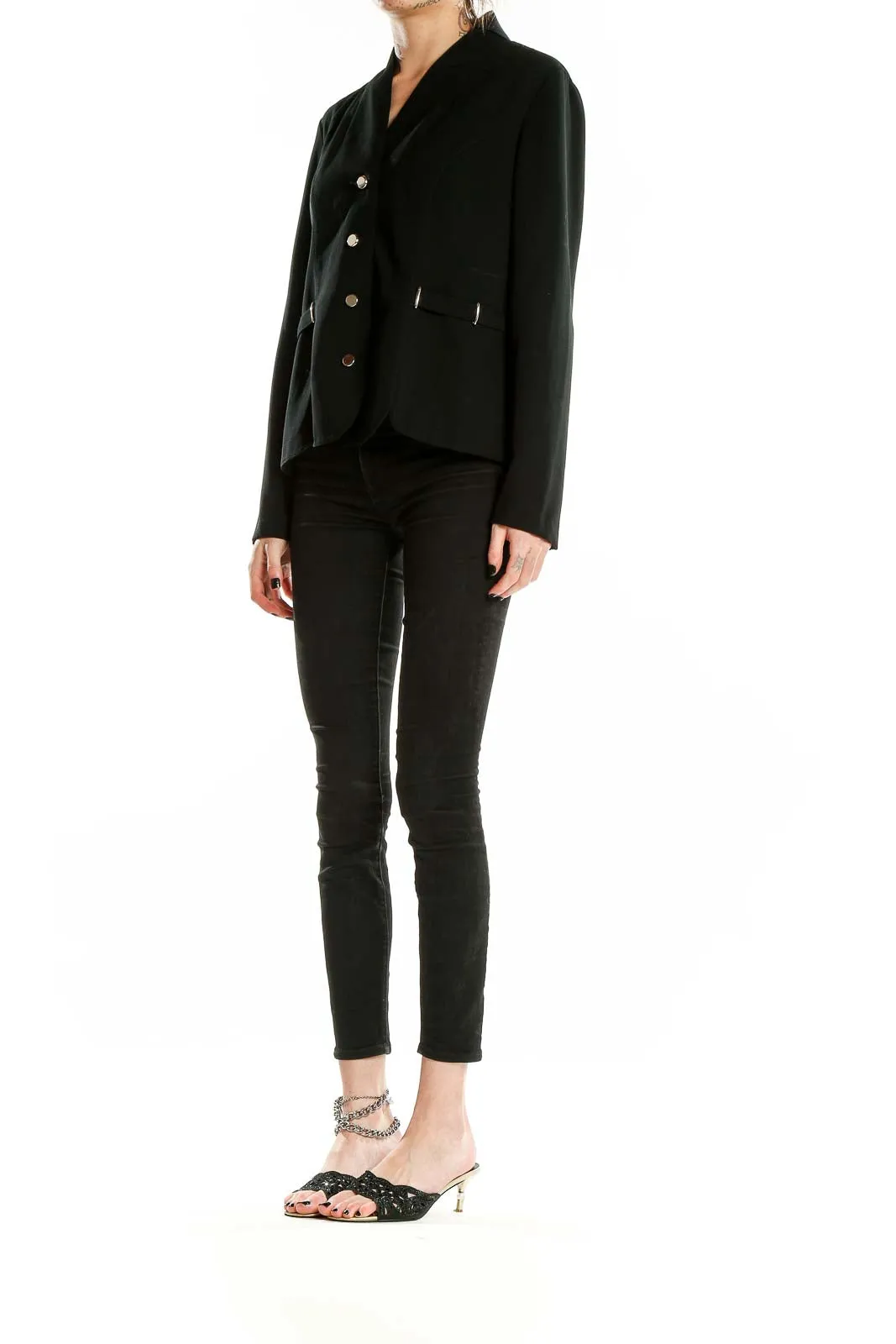 Black Classic Polyester Blazer