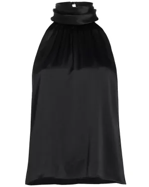 Black Sleeveless Mock Neck Top