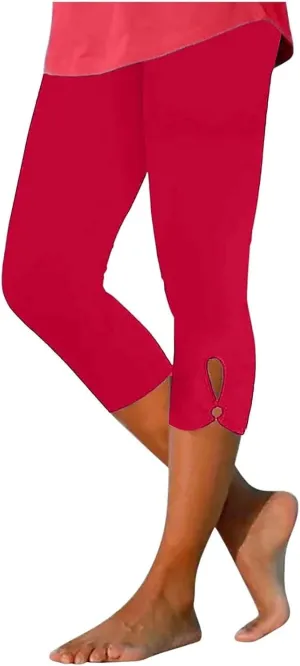Capri Leggings for Women Casual Yoga Pants High Waisted Cropped Comfy Stretchy Workout Pants