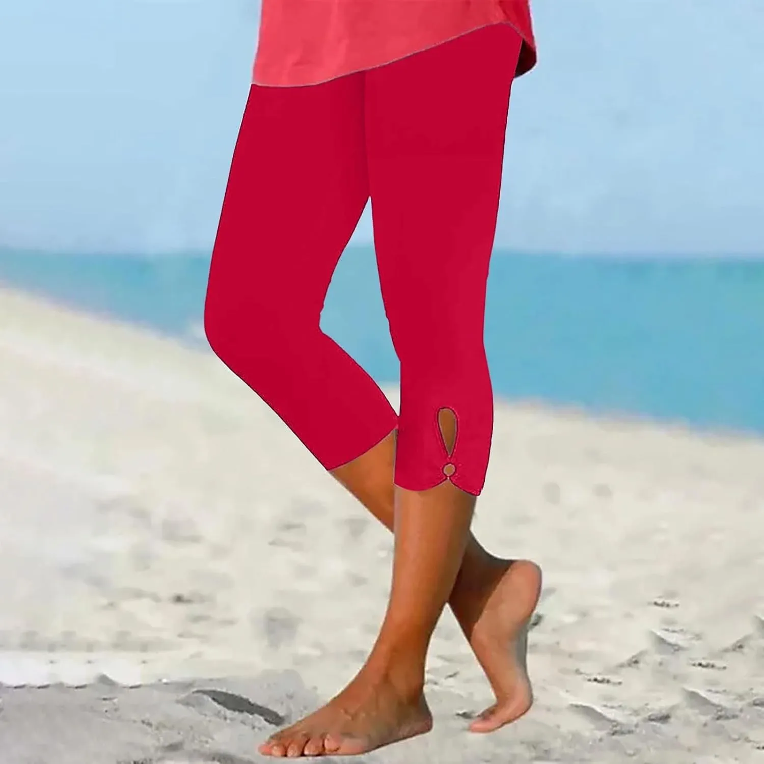Capri Leggings for Women Casual Yoga Pants High Waisted Cropped Comfy Stretchy Workout Pants
