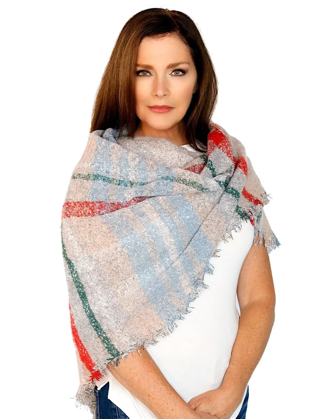 Casaba Womens Warm Winter Scarves Scarf Wraps Shawls Rustic Style Plaid