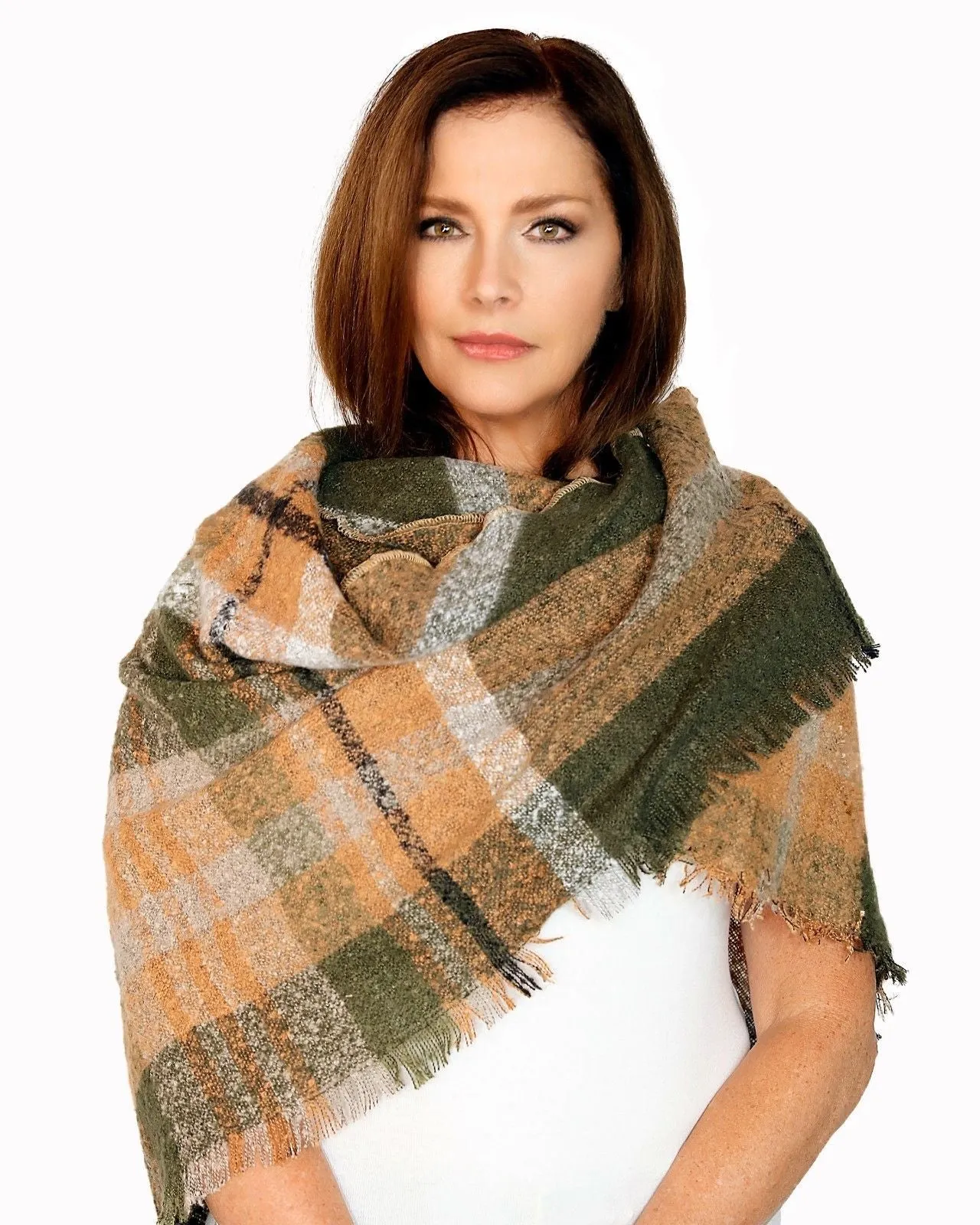 Casaba Womens Warm Winter Scarves Scarf Wraps Shawls Rustic Style Plaid