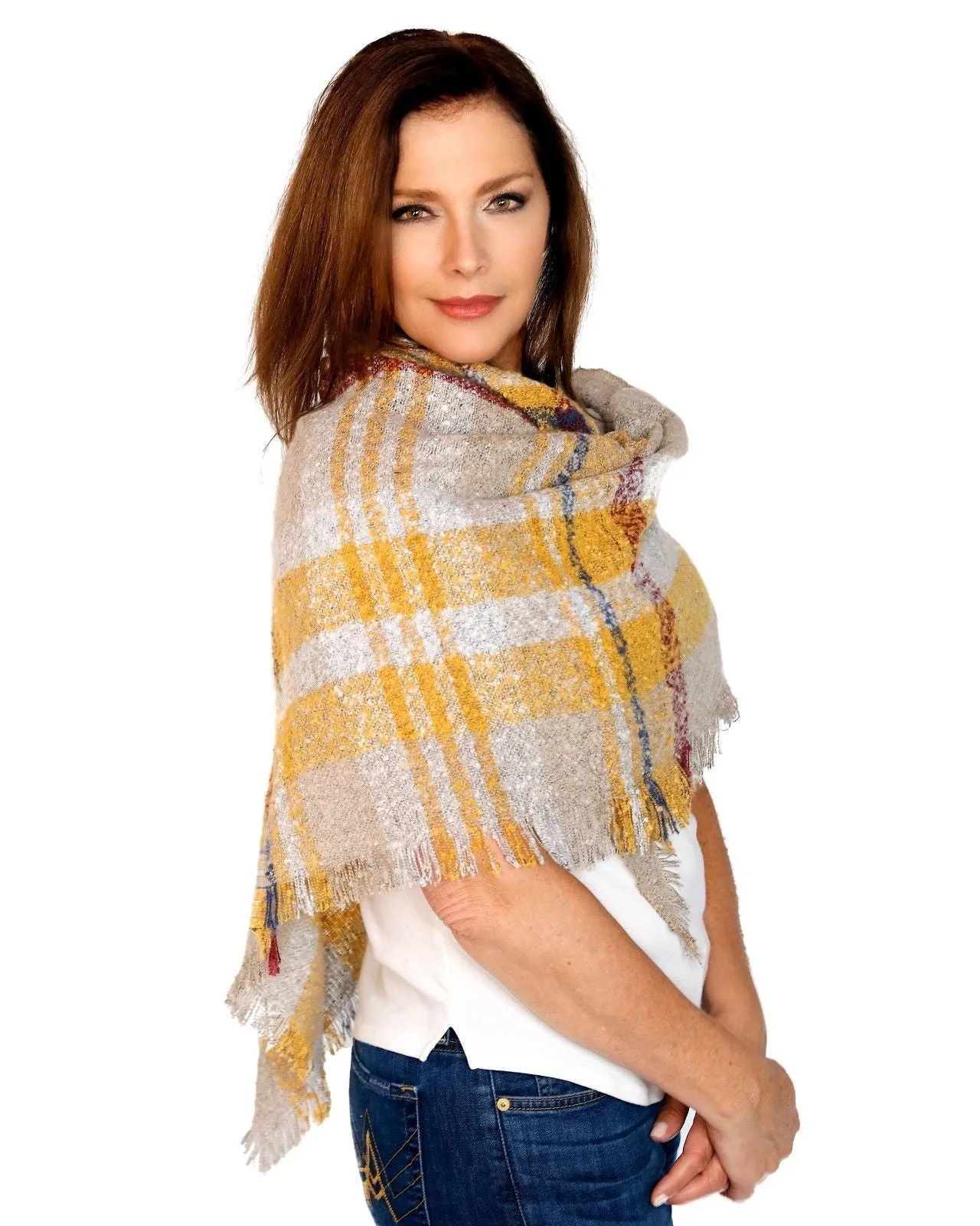 Casaba Womens Warm Winter Scarves Scarf Wraps Shawls Rustic Style Plaid