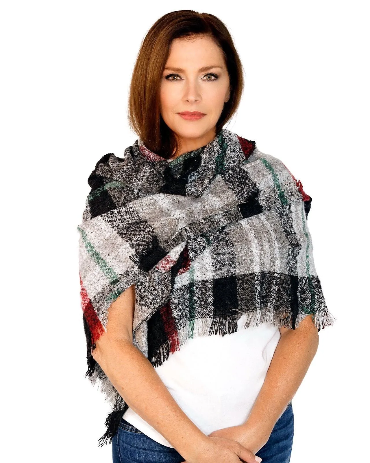 Casaba Womens Warm Winter Scarves Scarf Wraps Shawls Rustic Style Plaid
