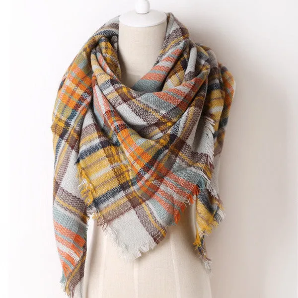 Cashmere Triangle Plaid Fashion Warm Scarf