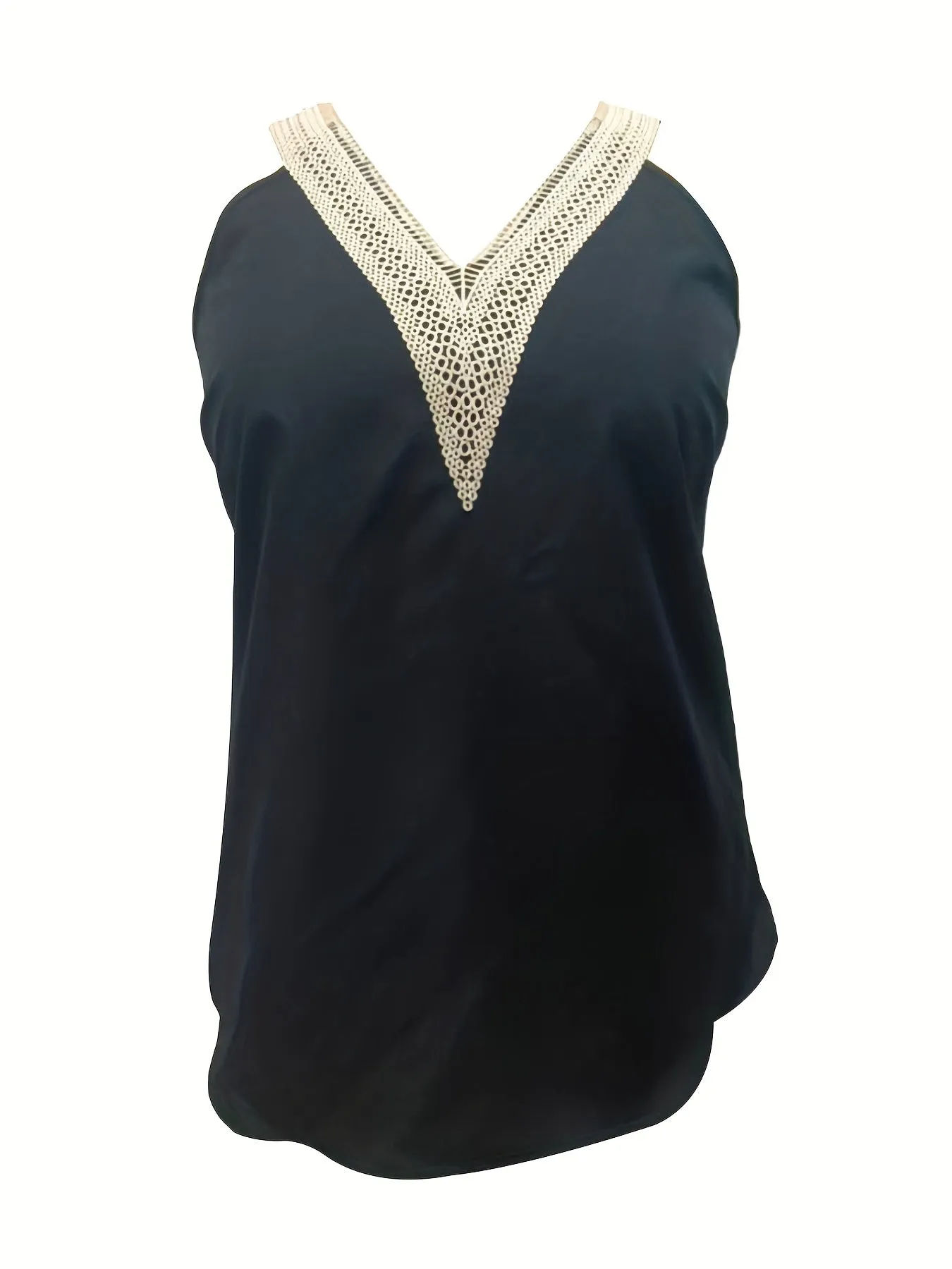 Chic Plus Size Lace V Neck Tank Top for Women