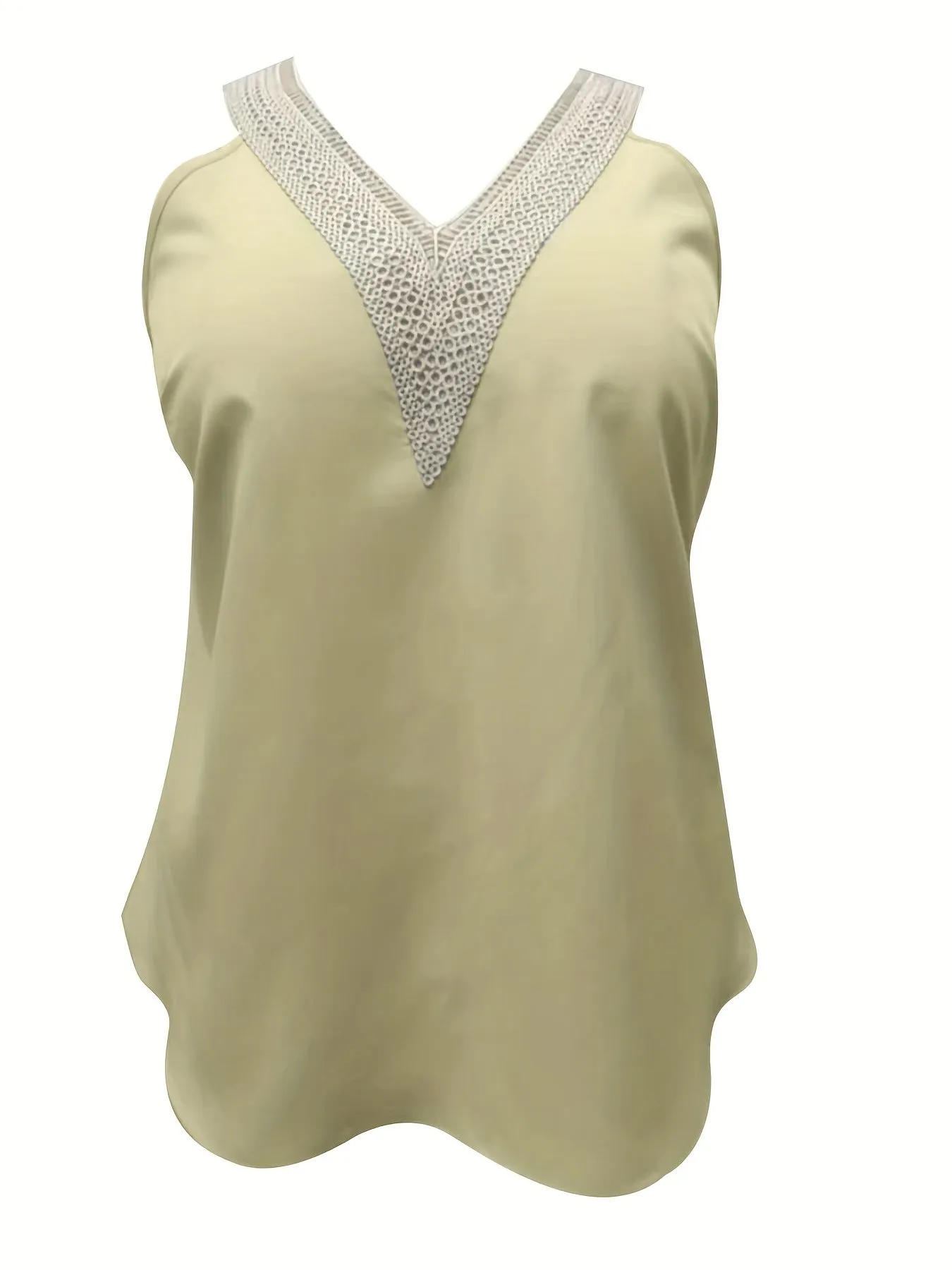 Chic Plus Size Lace V Neck Tank Top for Women