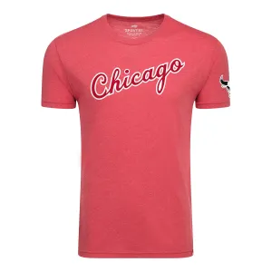 Chicago Bulls Sportiqe Script Red Comfy T-Shirt