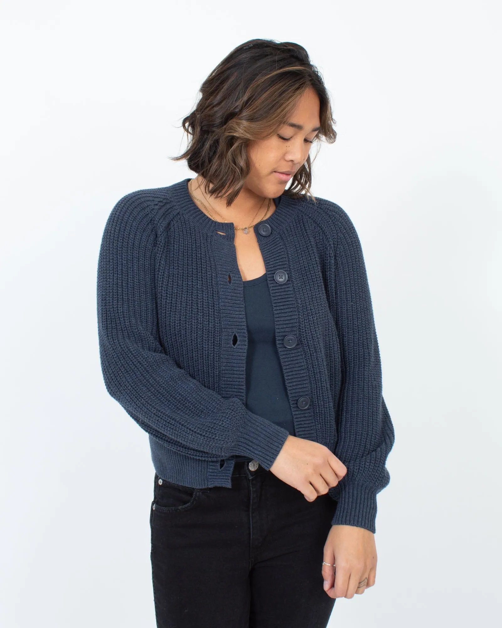 Chunky Navy Cardigan