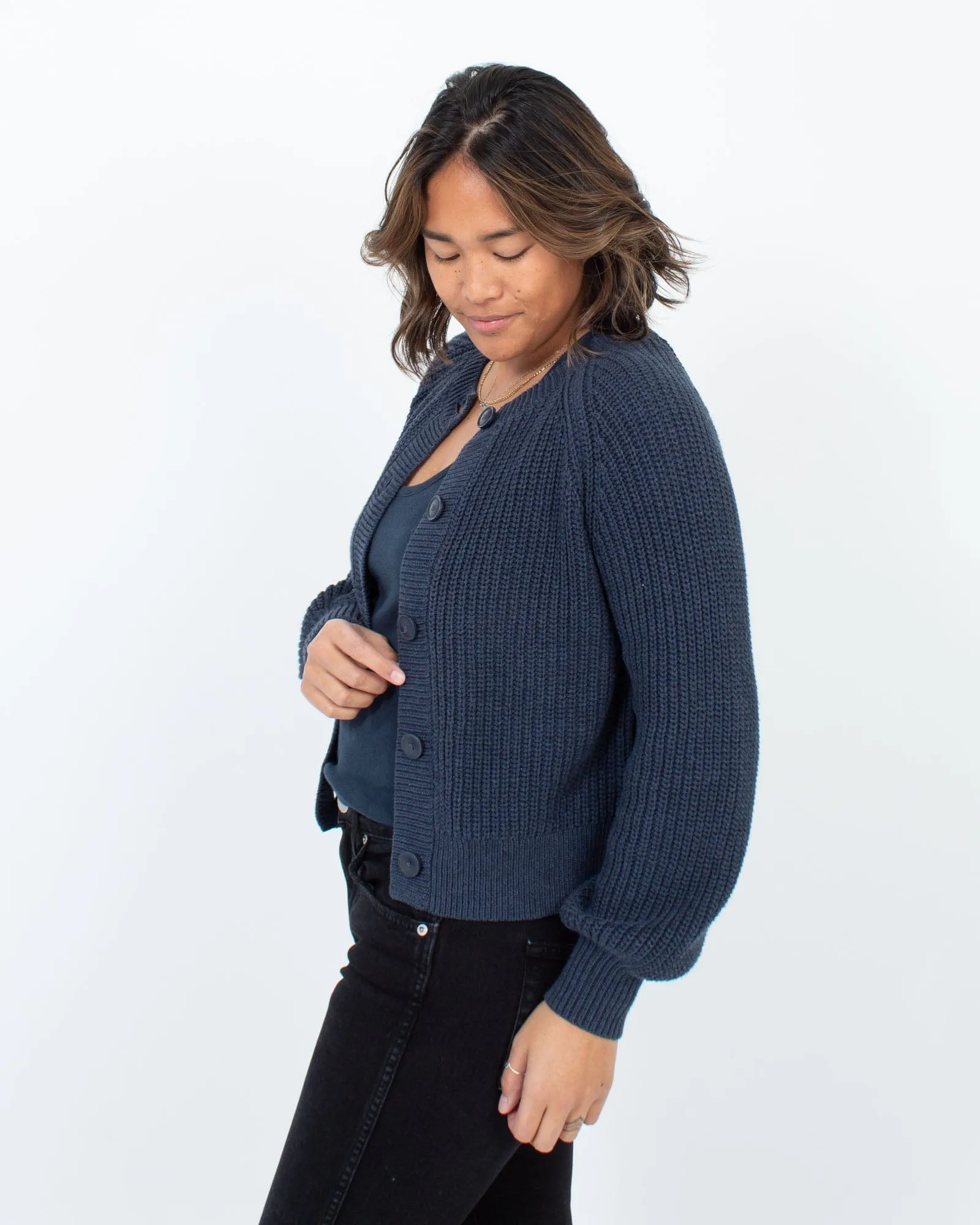Chunky Navy Cardigan