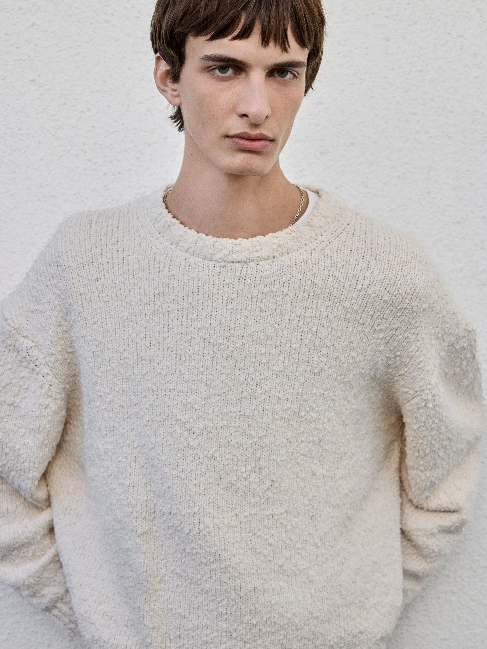Chunky Textured Sweater -- Cream