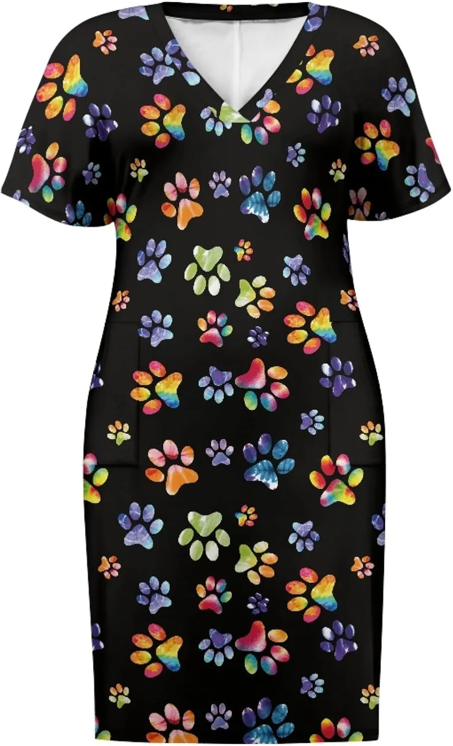 CLOHOMIN Women Short Sleeve Dresses Party Knee Length Dress Oversized Midi Dress Special Occasion Dresses with Pockets