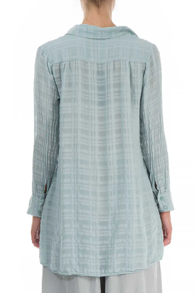 Collar Breeze Checkered Silk Cotton Shirt