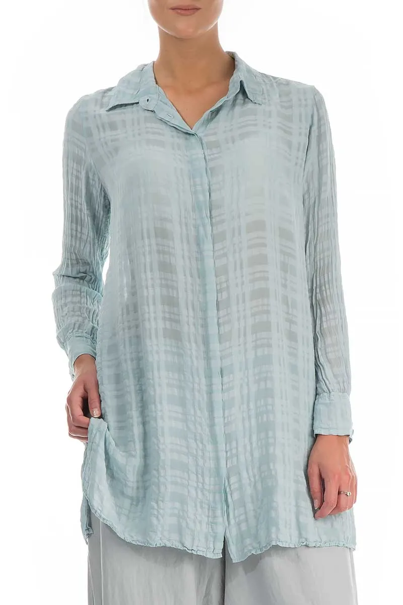 Collar Breeze Checkered Silk Cotton Shirt