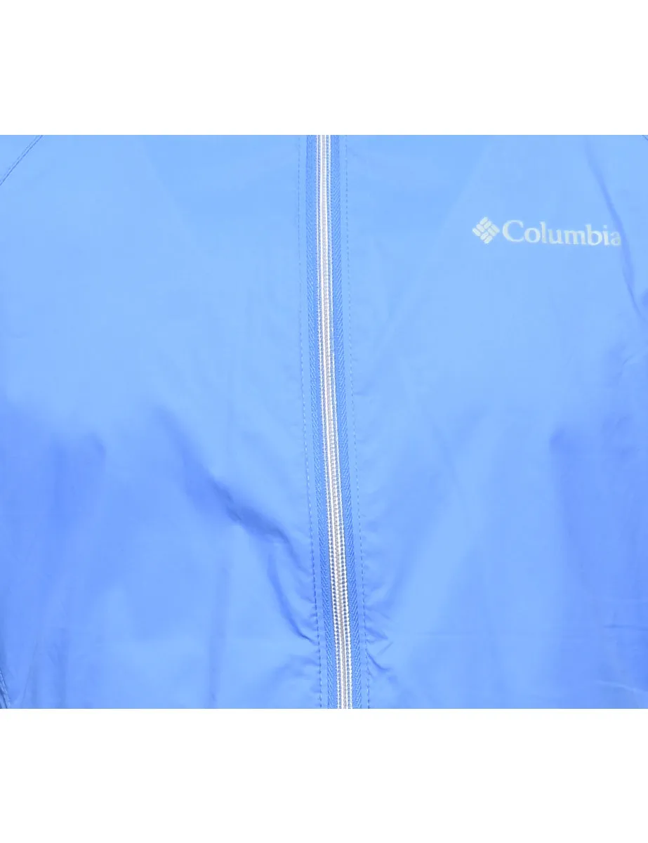 Columbia Hooded Blue Classic Nylon Jacket - S