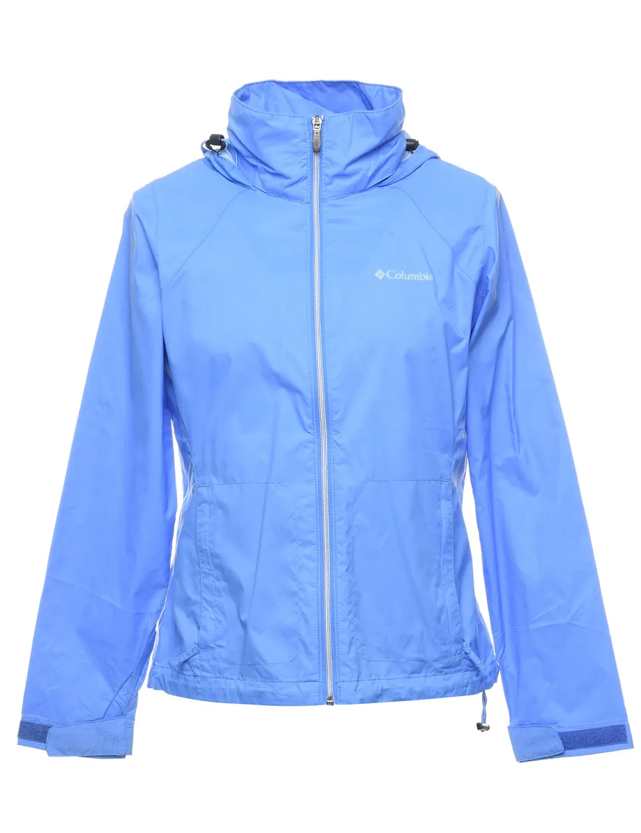 Columbia Hooded Blue Classic Nylon Jacket - S