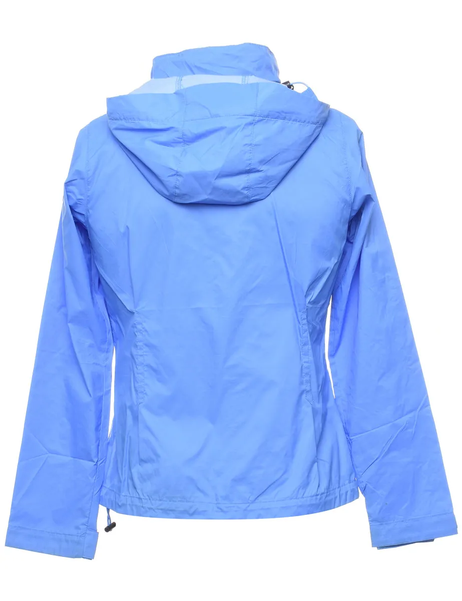 Columbia Hooded Blue Classic Nylon Jacket - S