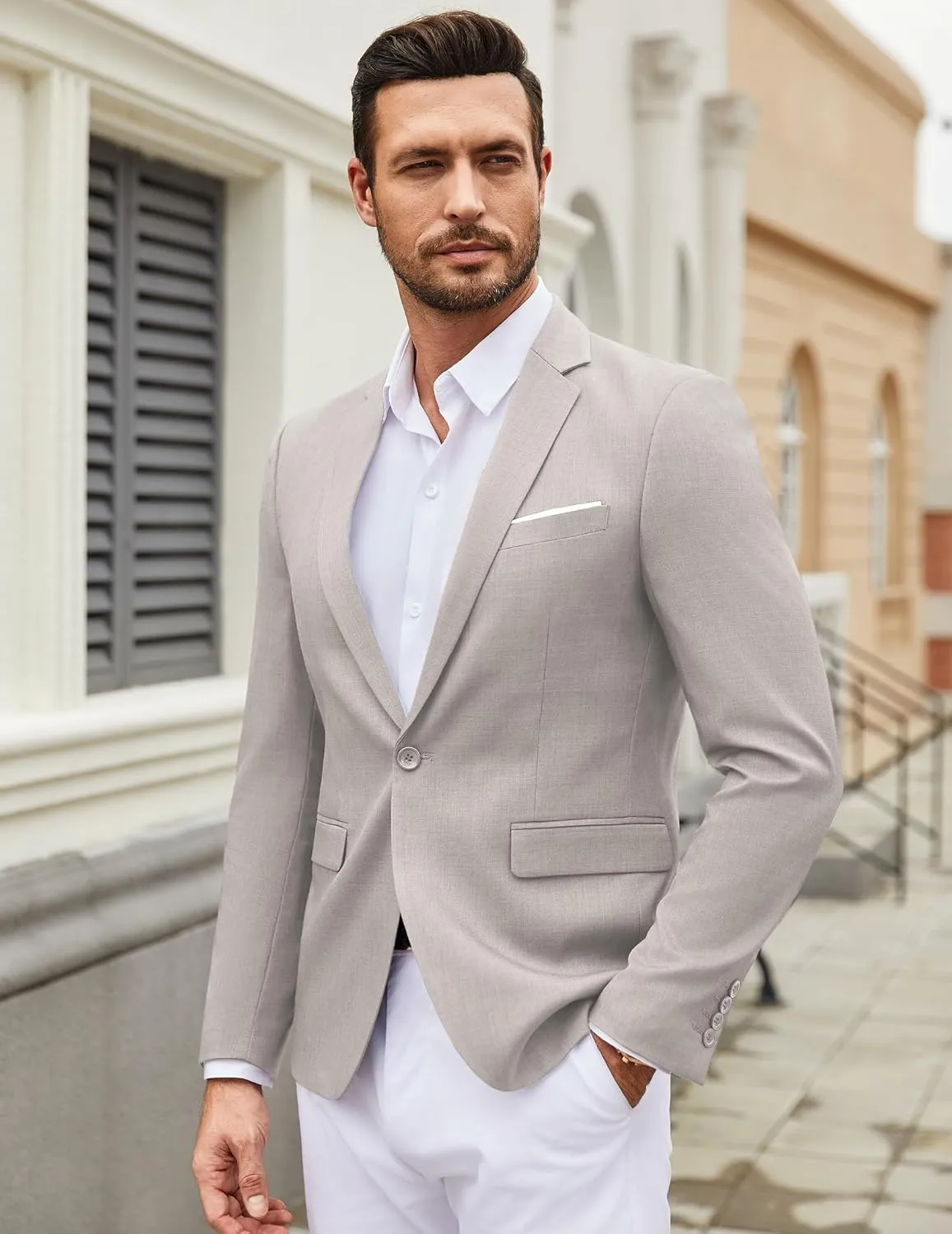 COOFANDY Mens Casual Blazer Suit Jackets Slim Fit One Button Sport Coats Lightweight Business Sports Jackets