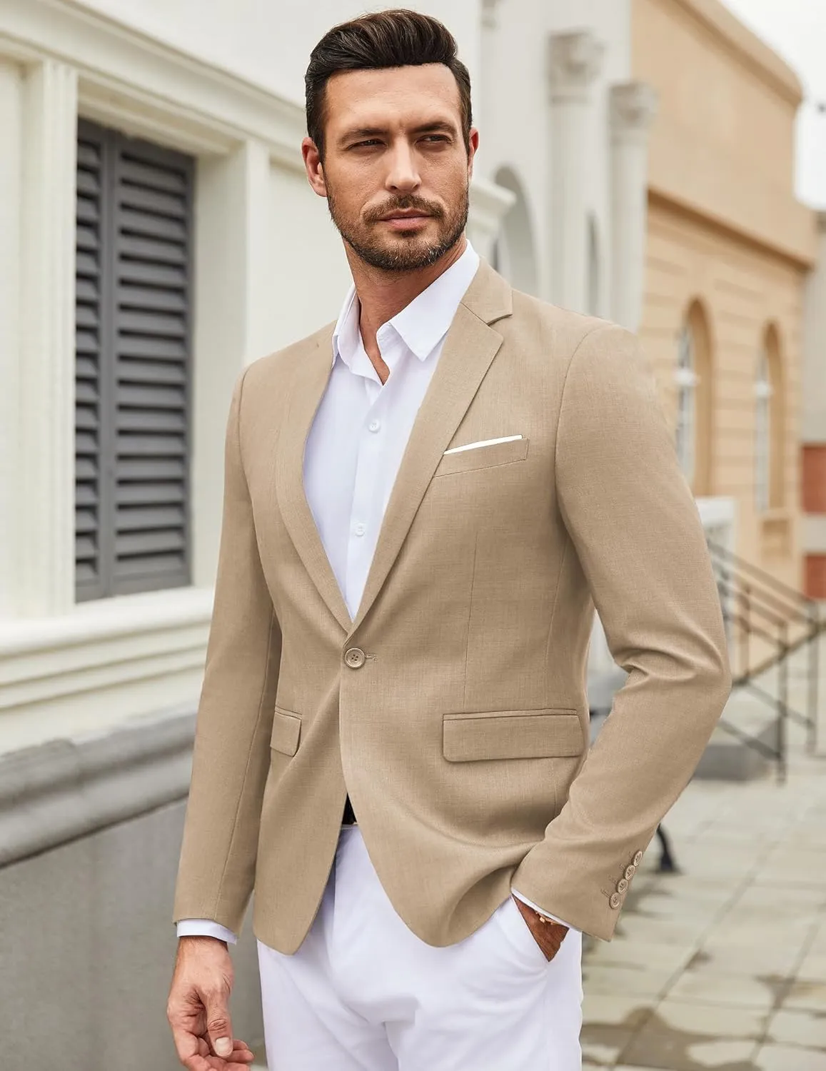 COOFANDY Mens Casual Blazer Suit Jackets Slim Fit One Button Sport Coats Lightweight Business Sports Jackets