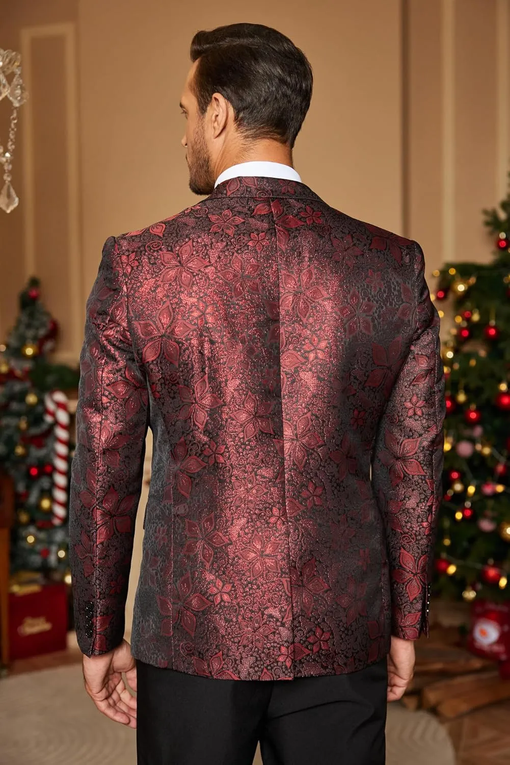 COOFANDY Mens Floral Tuxedo Jackets Slim Fit Suit Blazer Jacket for Wedding Dinner Prom