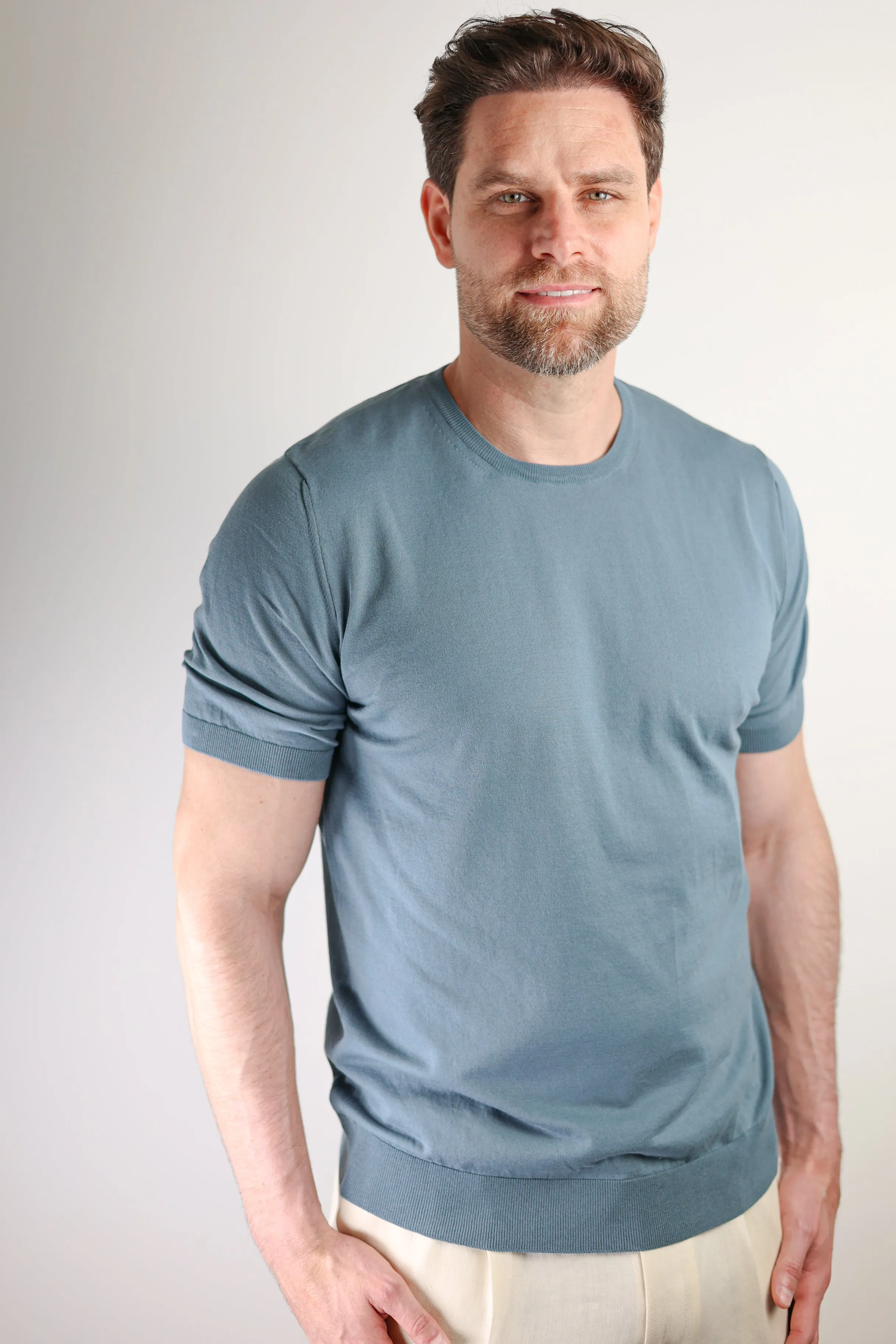 Cotton Knitwear T-Shirt