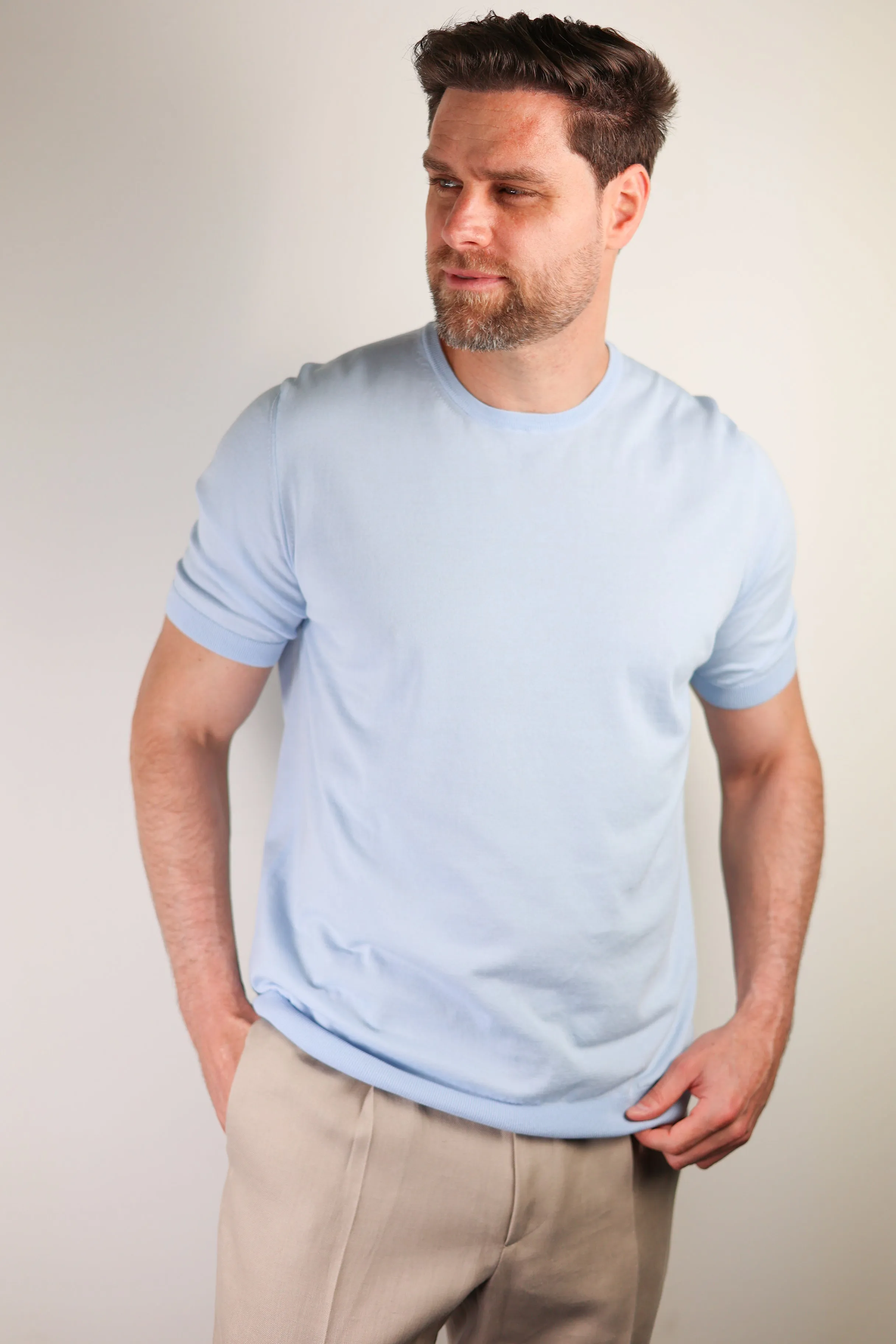Cotton Knitwear T-Shirt