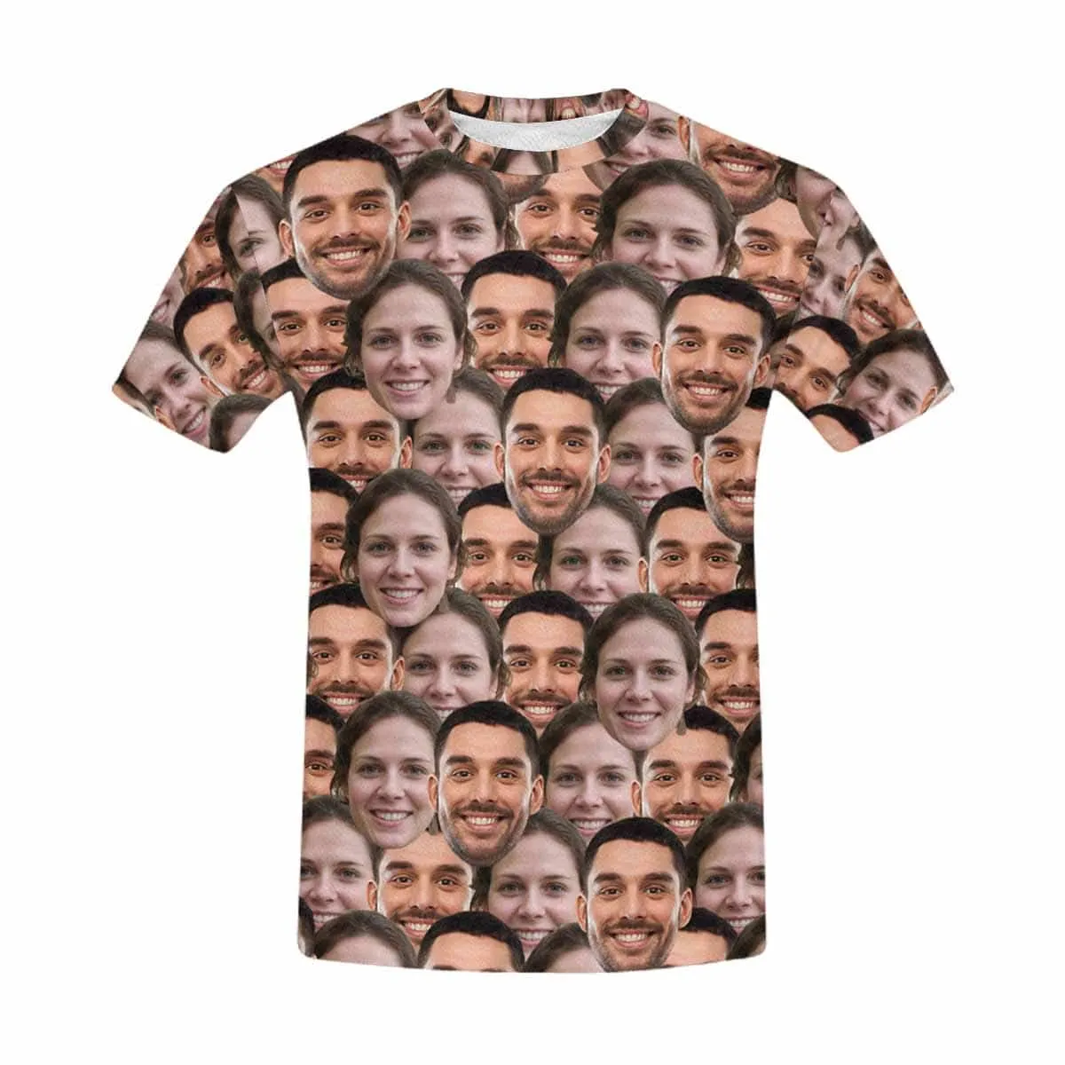 Custom Face Seamless Shirts Put Your Face on Men's All Over Print T-shirt Unique Design Gift for Him