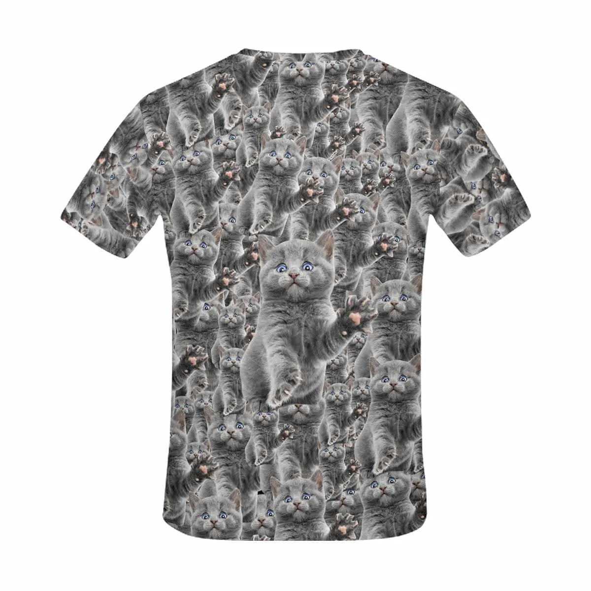 Custom Pet Photo Shirts Personalized Men's All Over Print T-shirt with Seamless Cat Faces