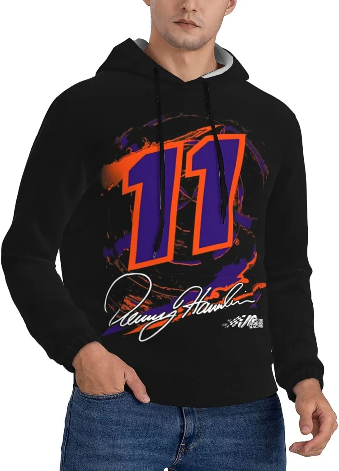 Denny Hamlin 11 Men's Pullover Hoodie Casual Hooded Sweatshirt Best Hoodies Sportswear Tracksuit with Pocket