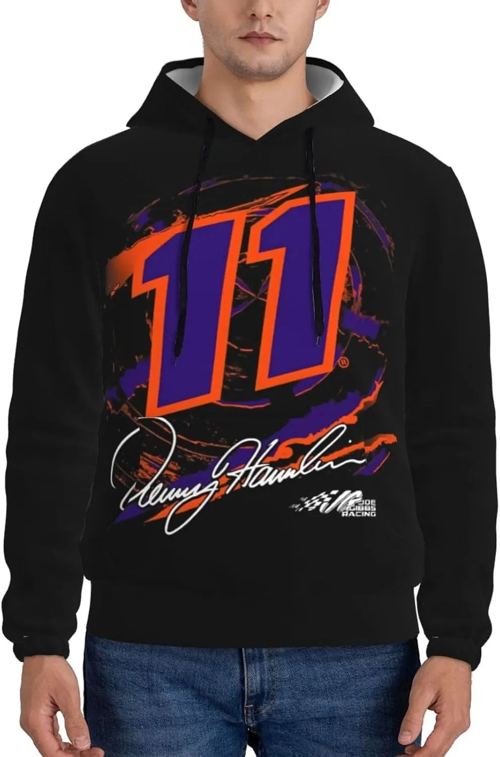 Denny Hamlin 11 Men's Pullover Hoodie Casual Hooded Sweatshirt Best Hoodies Sportswear Tracksuit with Pocket
