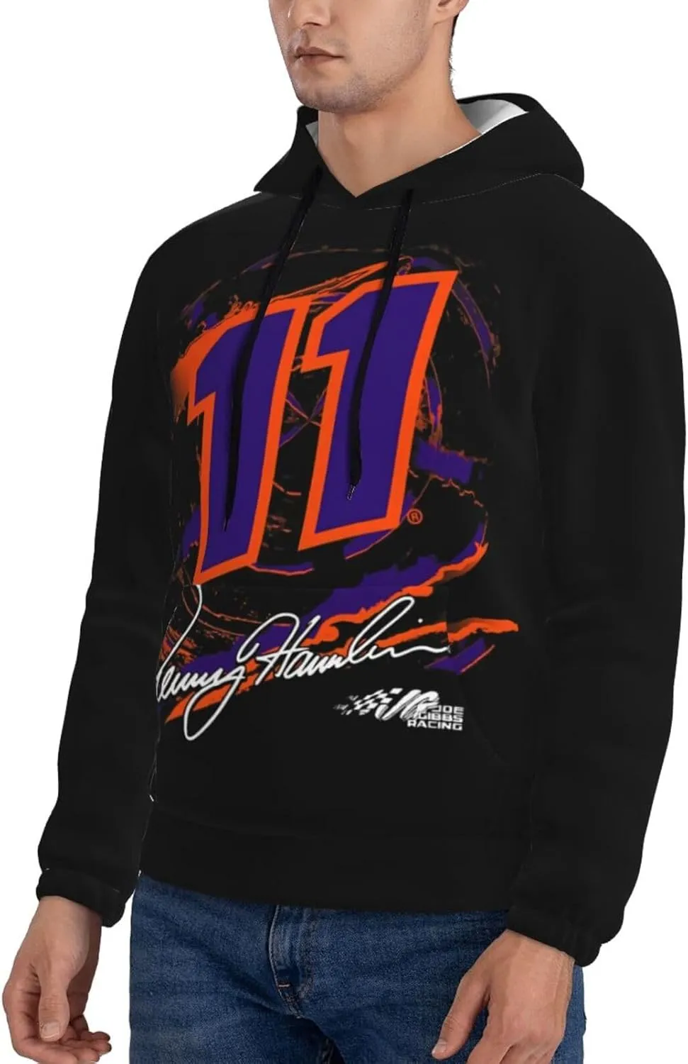 Denny Hamlin 11 Men's Pullover Hoodie Casual Hooded Sweatshirt Best Hoodies Sportswear Tracksuit with Pocket