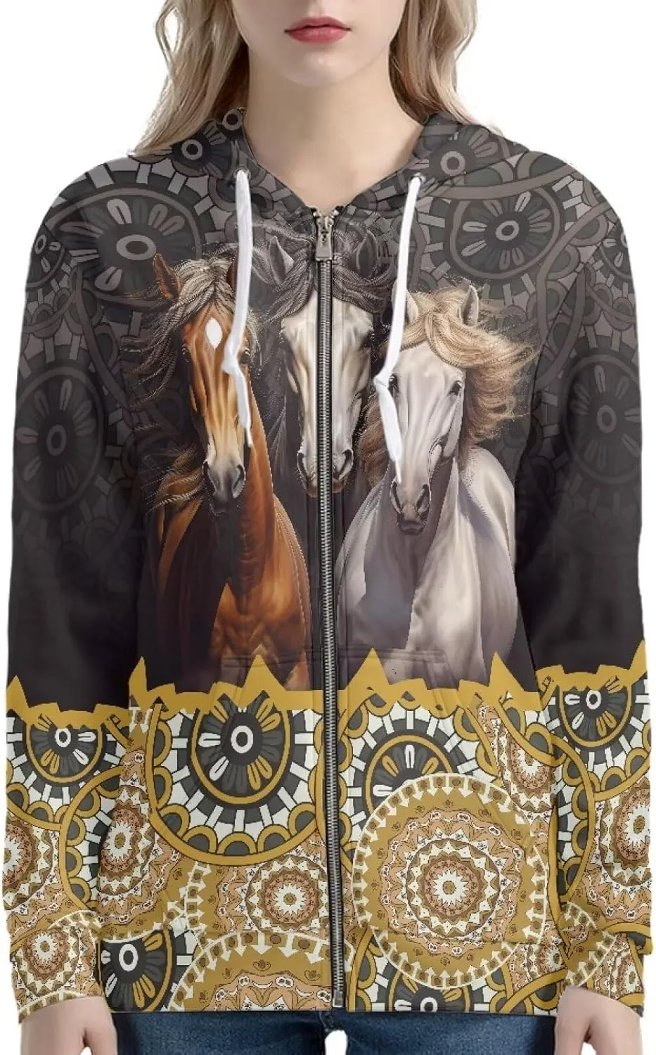 DISNIMO Zip Up Hoodie Women Oversized Y2K Fall Jacket Streetwear Sweatshirts XS-5XL