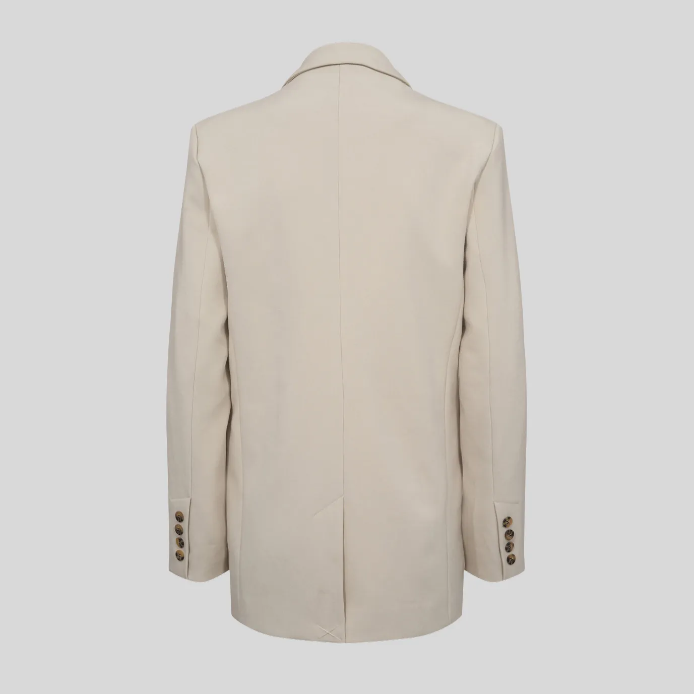 Double Button Peak Lapel Blazer - Sand