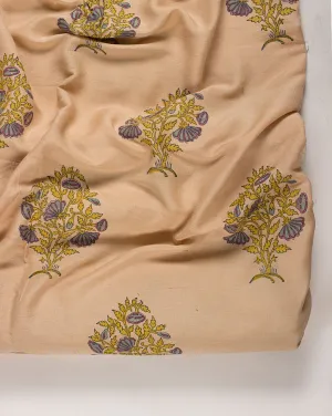 Exclusive Hand Block Pure Munga Silk Fabric