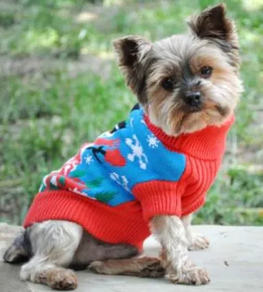 Festive Combed Cotton Holiday Dog Sweaters