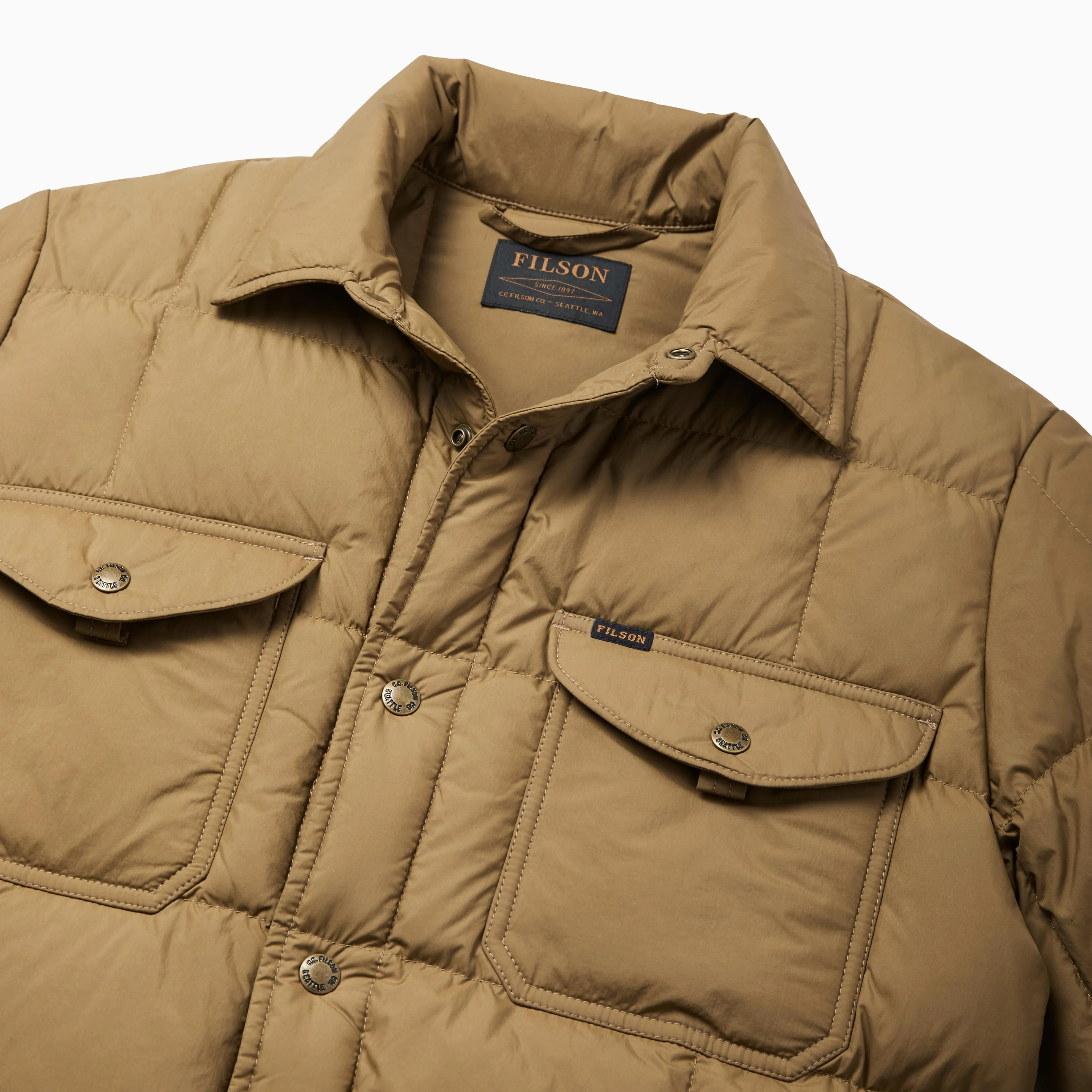 FILSON LIGHTWEIGHT DOWN JAC-SHIRT - DARK TAN