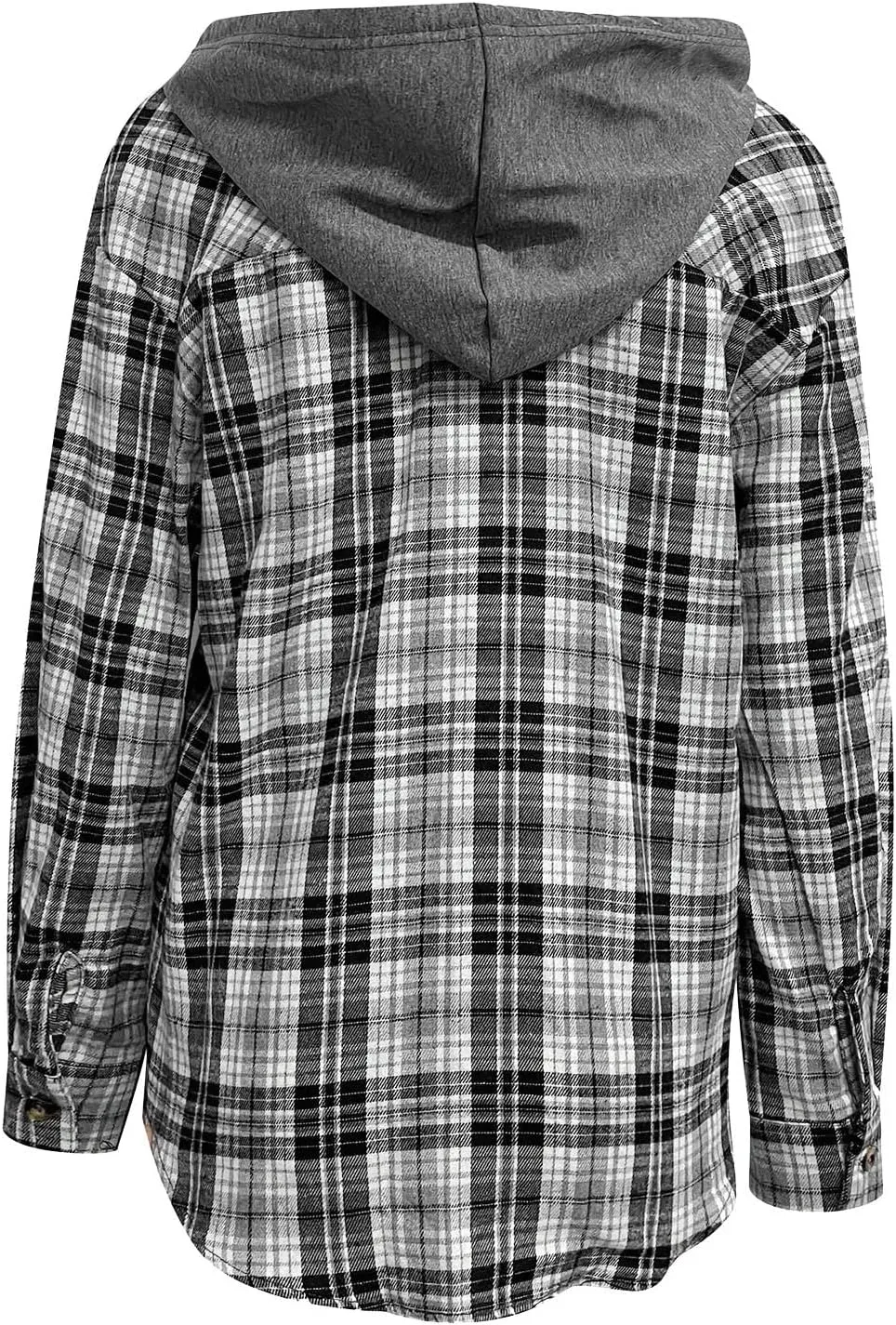 Flannel Hoodies For Women Fall Fashion 2023 Lightweight Shacket Jackets Casual Long Sleeve Button Fown Plaid Shirts