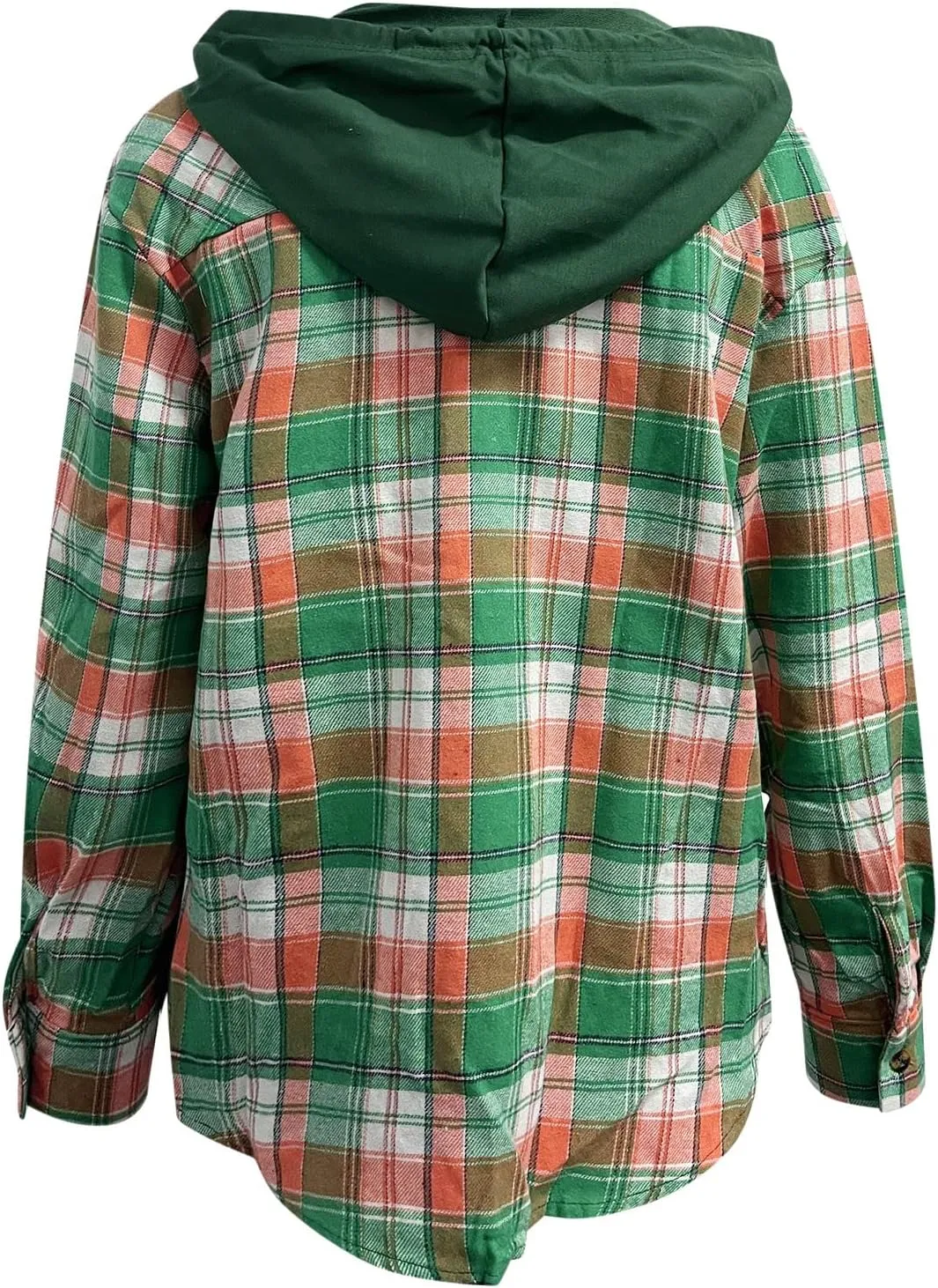 Flannel Hoodies For Women Fall Fashion 2023 Lightweight Shacket Jackets Casual Long Sleeve Button Fown Plaid Shirts