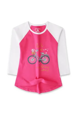 Girls Pink Graphic T-shirt
