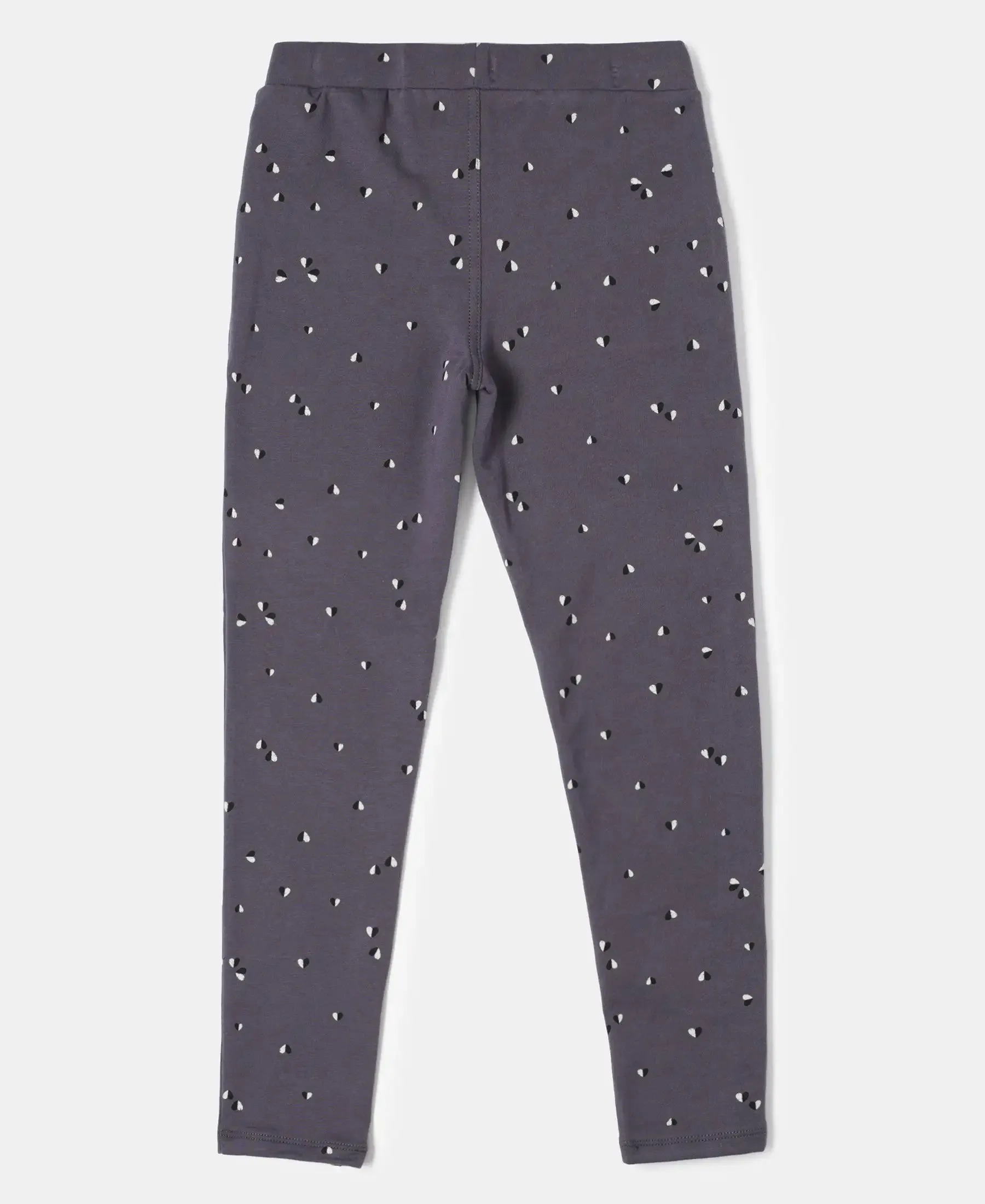 Girl's Super Combed Cotton Elastane Stretch French Terry Printed Jeggings - Periscope Print