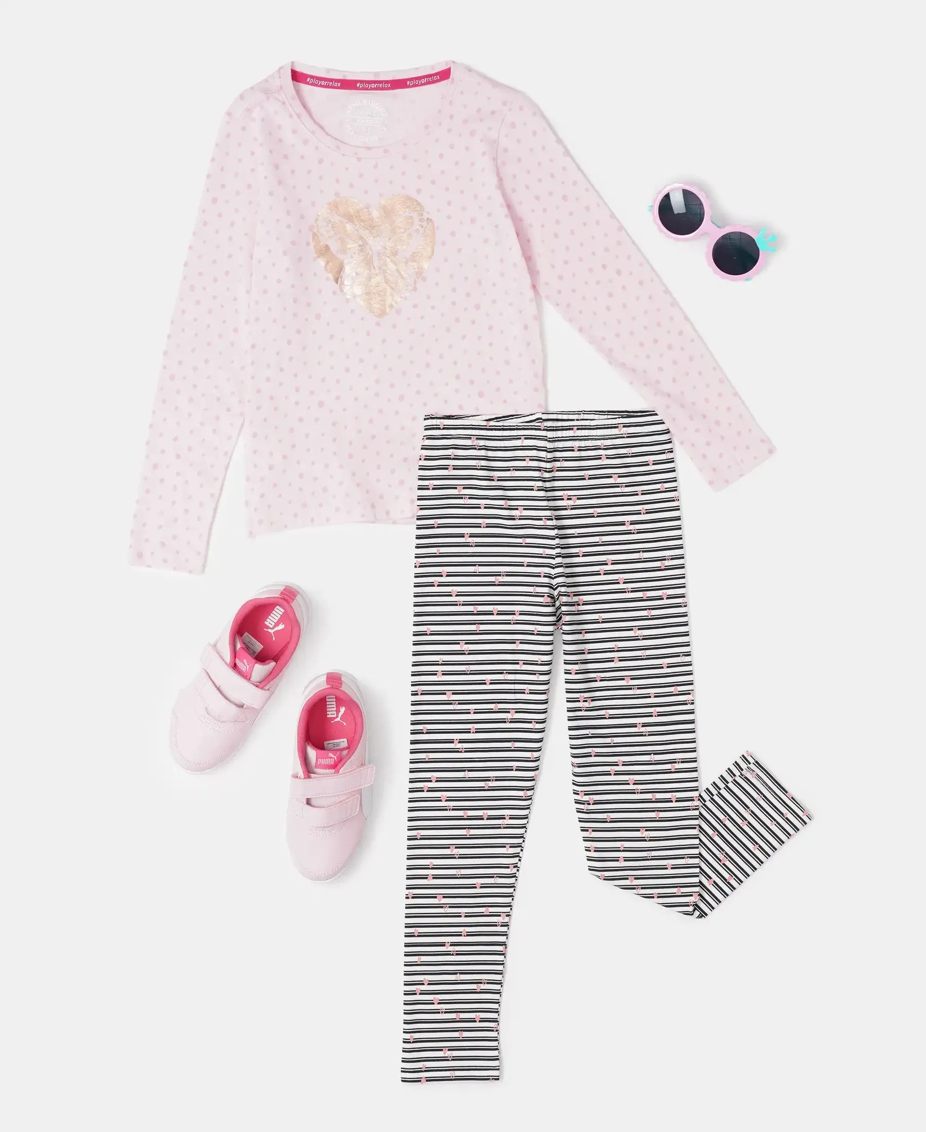Girl's Super Combed Cotton Elastane Stretch Leggings - Gardenia Print